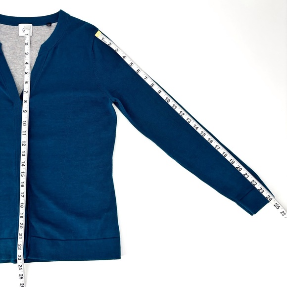 Cabi Ever Cardigan # 3368, Teal V-Neck Cardigan, Medium - Picture 15 of 16